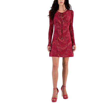 Rachel Rachel Roy Paisley Shift Mini Dress - Red/Pink