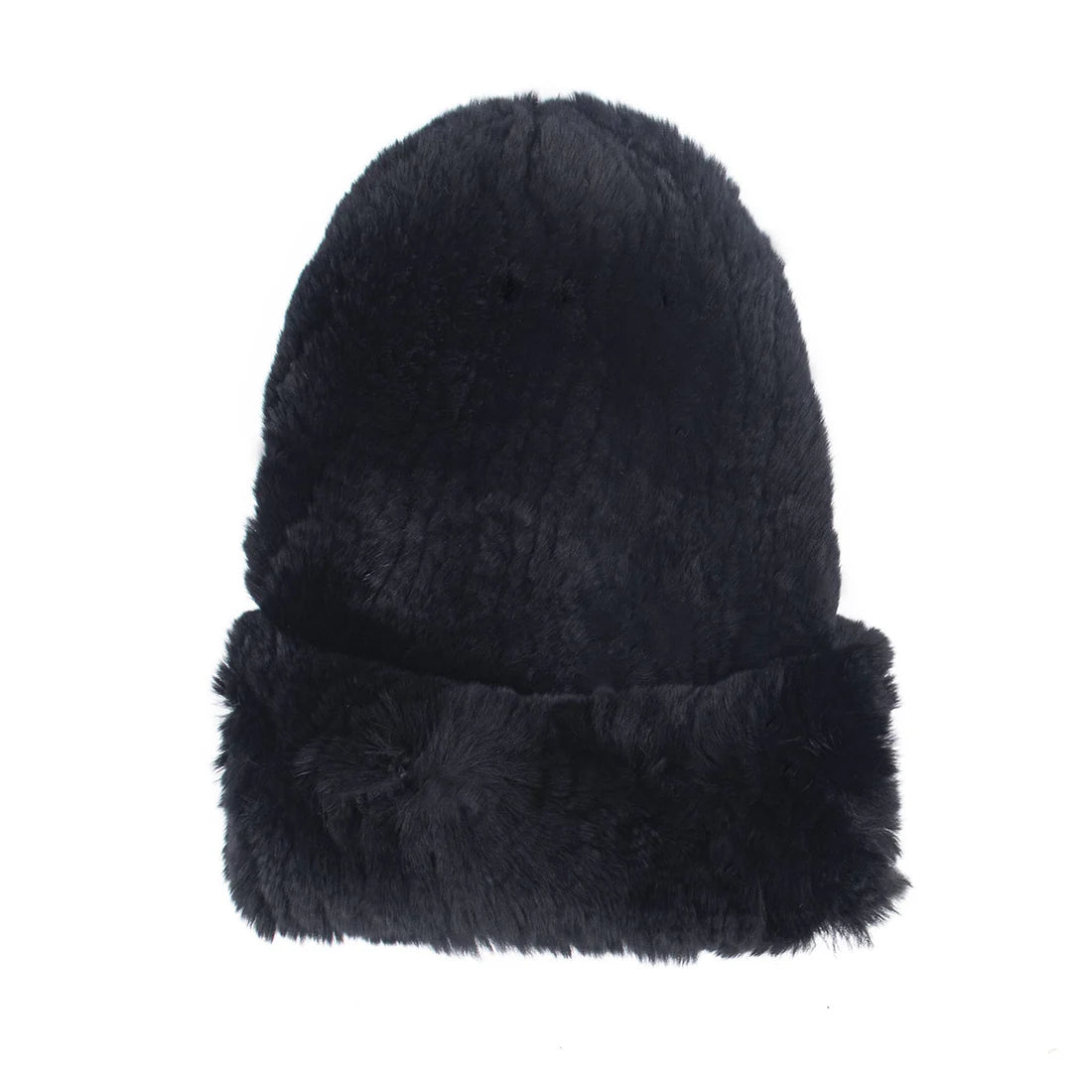 Surell Rex Slouchy Faux Fur Beanie - Blk