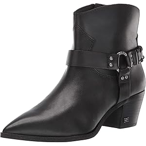 Sam Edelman Riker Vaquero Saddle Leather Ankle Boot - Black 7