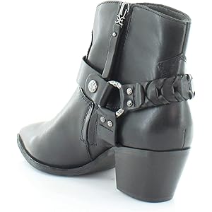 Sam Edelman Riker Vaquero Saddle Leather Ankle Boot - Black 7