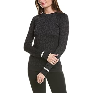 Sweaty Betty Base Layer Top - Black Leopard Jacquard