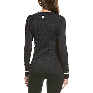 Sweaty Betty Base Layer Top - Black Leopard Jacquard