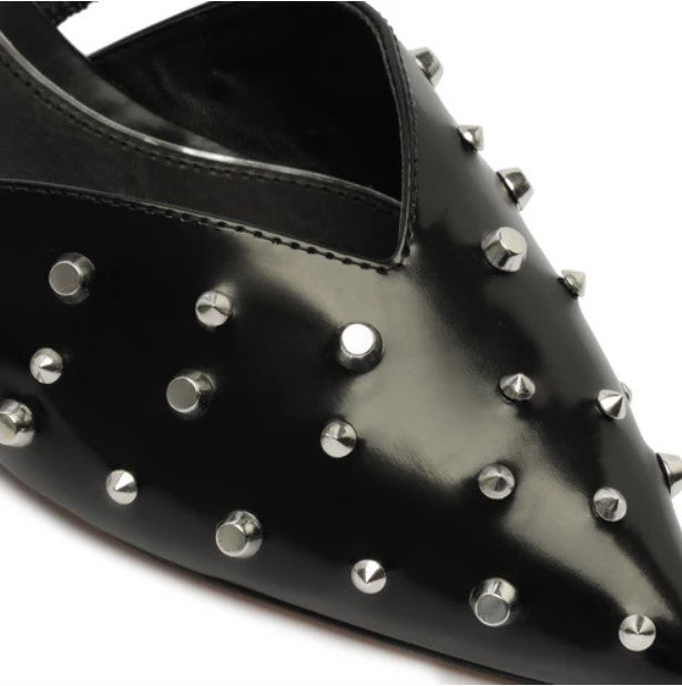 Schutz Gayle Flat - Blk/Silver 8.5