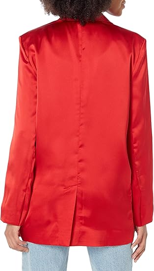 Steve Madden Sateen Blazer - Red