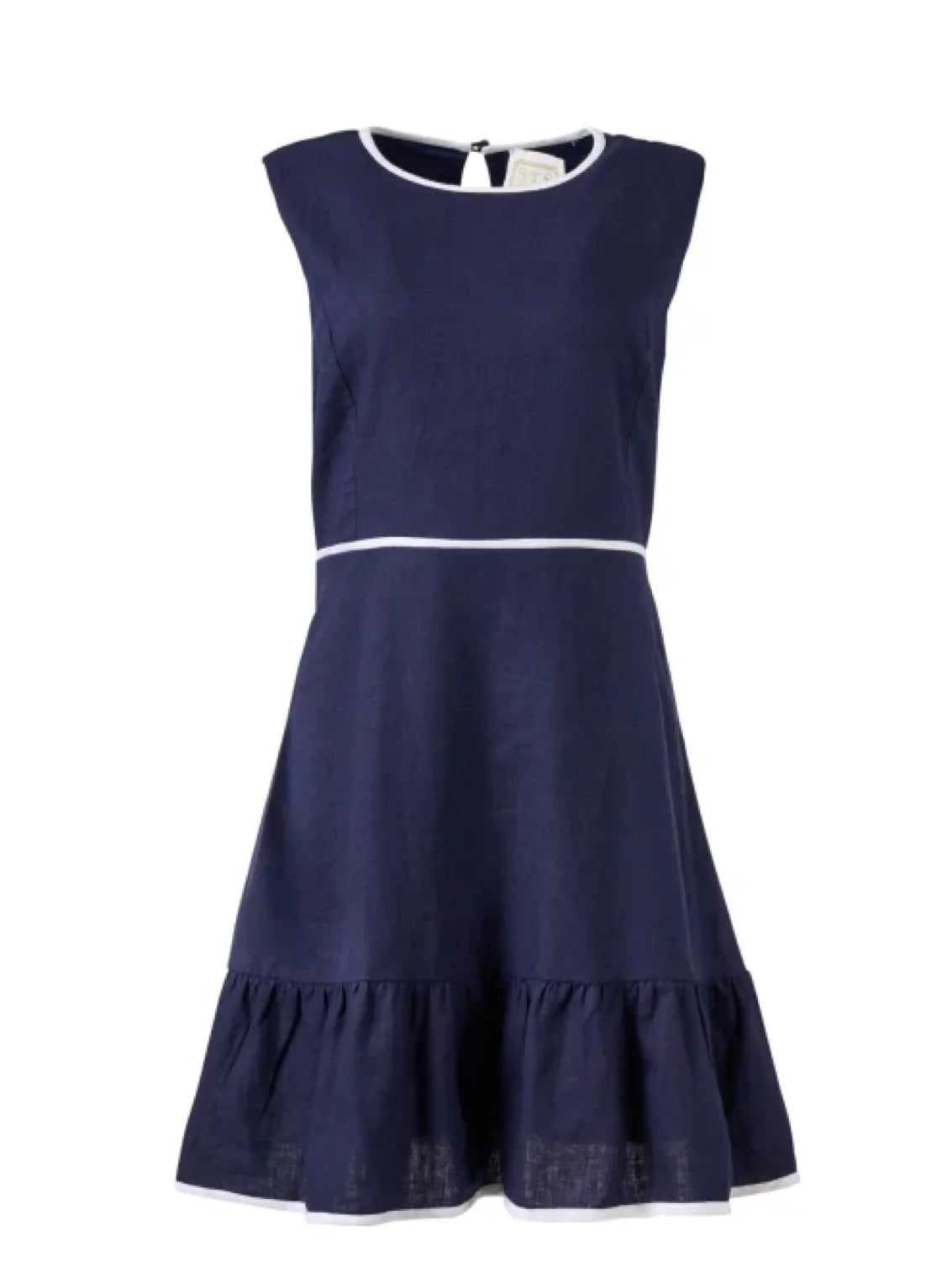 Sail To Sable Ruffle Hem Dress - Navy
