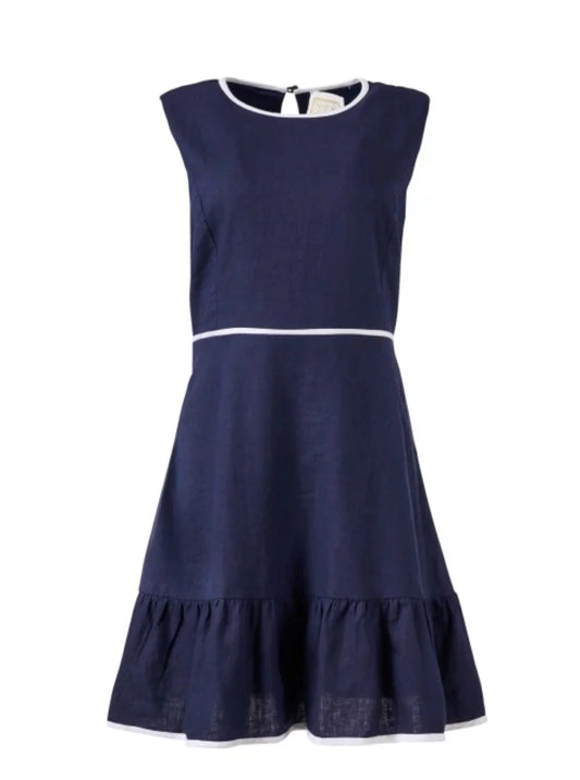 Sail To Sable Ruffle Hem Dress - Navy