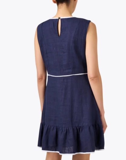 Sail To Sable Ruffle Hem Dress - Navy
