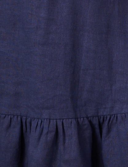 Sail To Sable Ruffle Hem Dress - Navy
