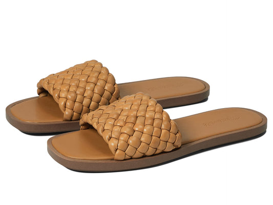 Madewell The Suzi Slide Sandal - Woven Leather Toffee 7