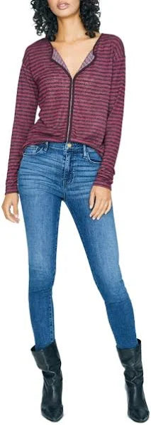 Sanctuary Elina Striped V Neck Casual Top - Red