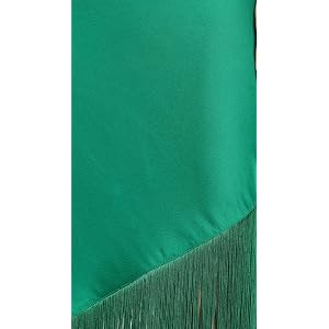 Saylor Haverine Solid Satin + Fringe Midi Dress - Emerald