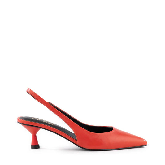 Seychelles Brooklyn Leather Kitten Heels - Tomato 8