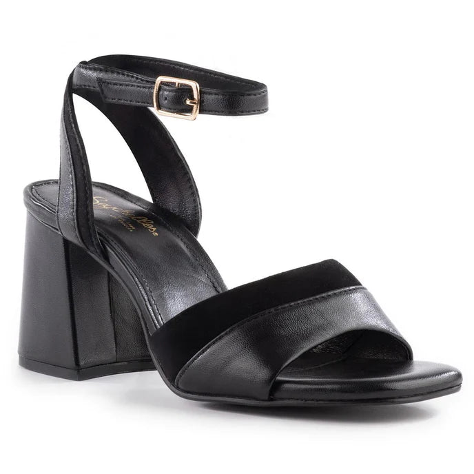 Seychelles Altar Leather Block Heel - Blk/Suede 8
