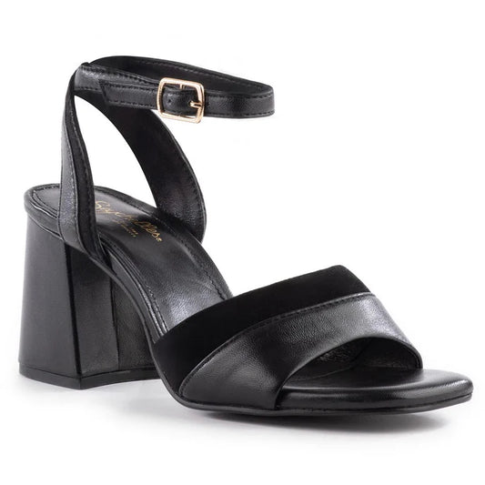 Seychelles Altar Leather Block Heel - Blk/Suede 8