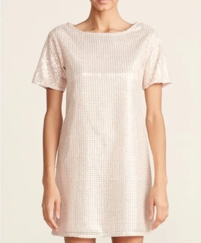 Laundry by Shelli Segal Sequin Shift Dress - Light Pink/Silver