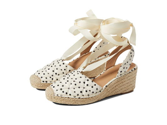 Aerosoles Smila Espadrille Wedge - Eggshell/Black Polka Dot 9