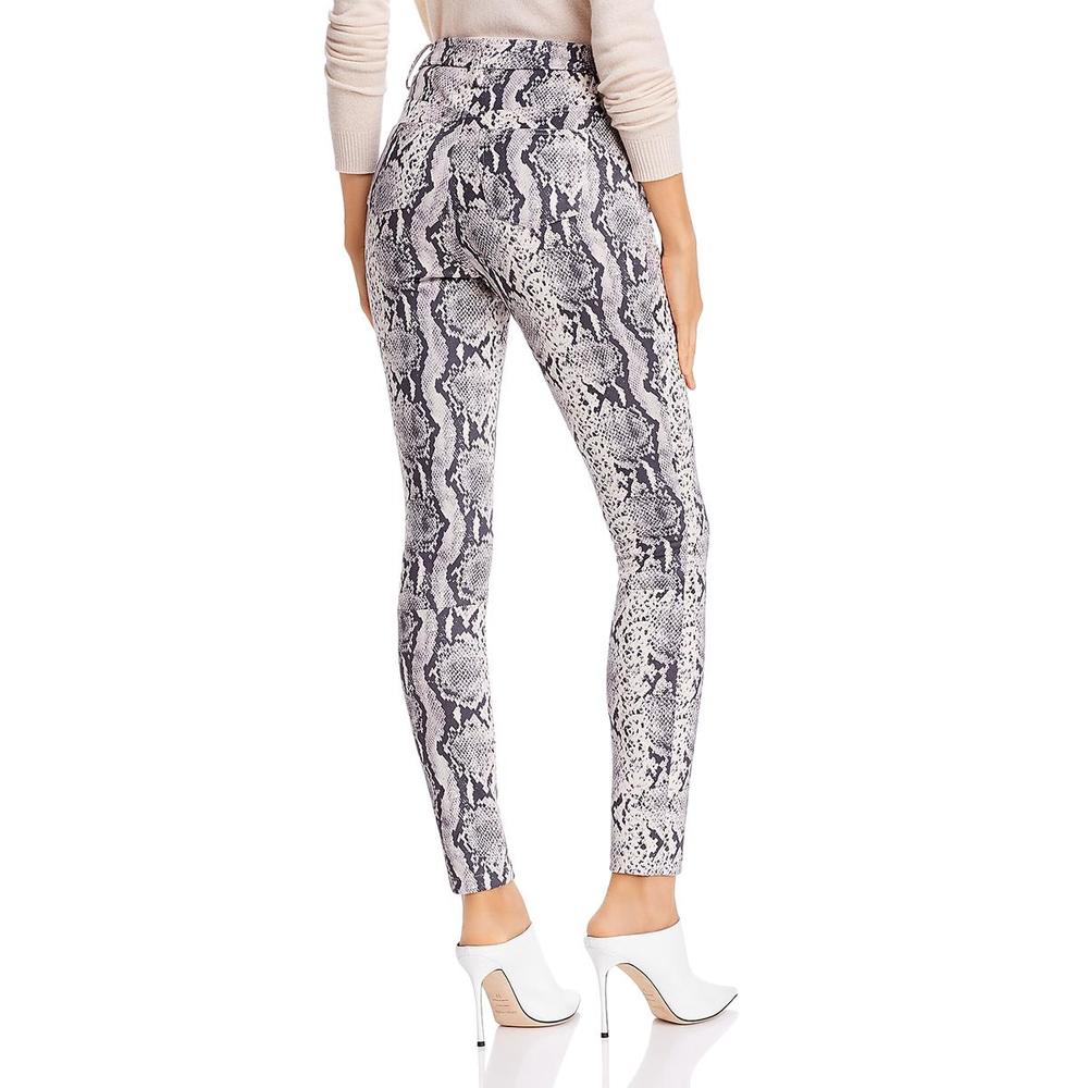Sunset & Spring Snake Print Ankle Skinny Pants - Grey