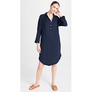 Sundry Longsleeve Shirttail Dress - Navy