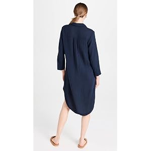 Sundry Longsleeve Shirttail Dress - Navy