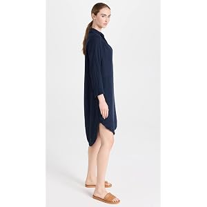 Sundry Longsleeve Shirttail Dress - Navy