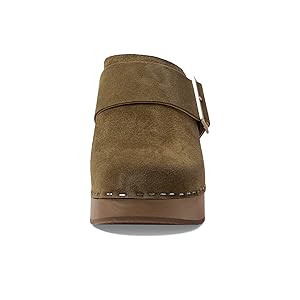 Swedish Hasbeens Slejf Sky High Clogs - Tobacco Suede EU 37/US 7