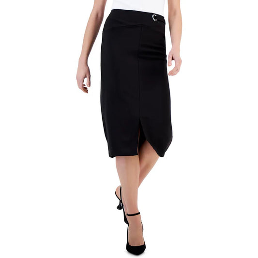 T Tahari Knee-Length Rayon Pencil Skirt - Black