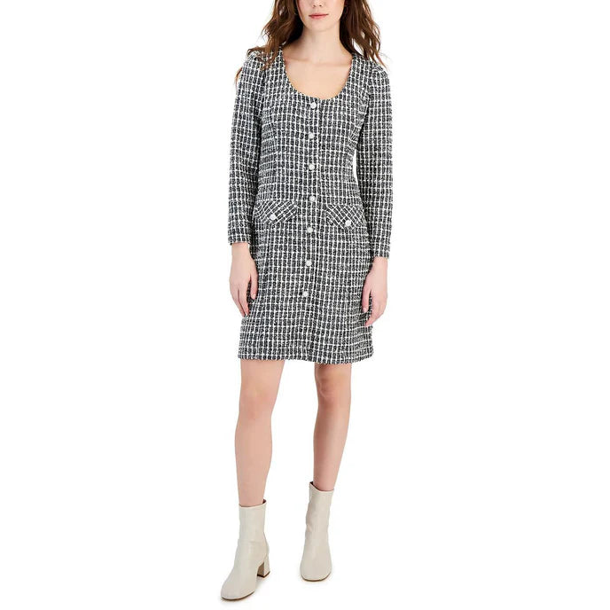 Taylor Tweed Dress - Blk/Wht