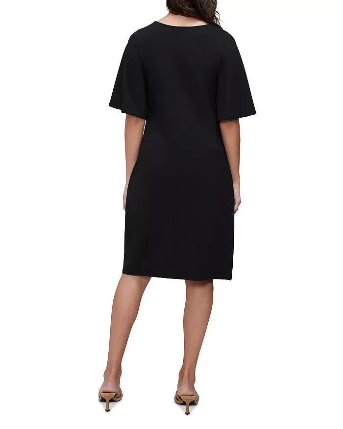 Three Dots Boat Neck Dress - Black