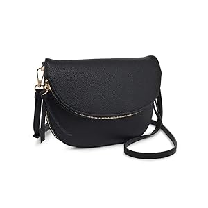 Urban Expressions Holly Crossbody with Tassels - Pebbled Black