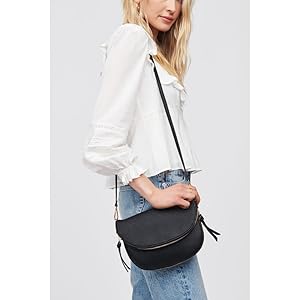 Urban Expressions Holly Crossbody with Tassels - Pebbled Black