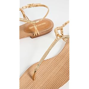 Veronica Beard Amelia Thong Flip Flop Sandal - Gold 8.5
