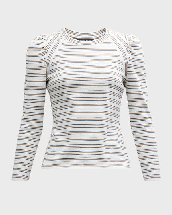 Veronica Beard Delano Top - Wht/Nvy/Tan