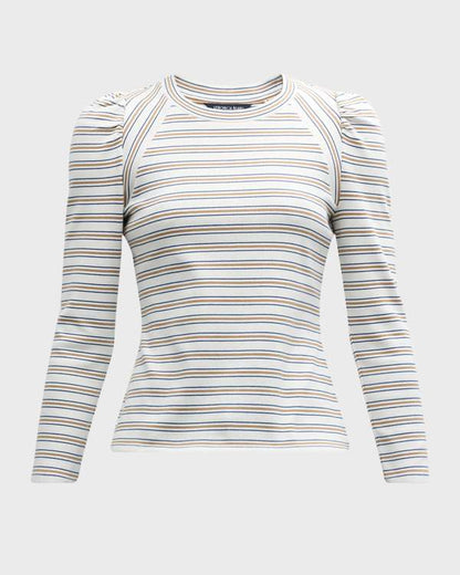 Veronica Beard Delano Top - Wht/Nvy/Tan