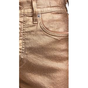 Veronica Beard Carson Metallic Cropped Flare Jeans- Antique Brass 27