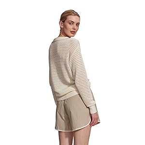 Varley Billie 1/2 Zip Knit Sweater - Egret