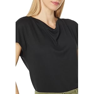 Vince Cowl Neck Top - Black