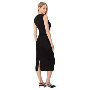 Vince Sleeveless Waist Gather Dress - Black