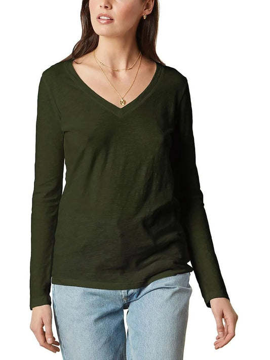 Velvet by Graham & Spencer Cotton Slub Tee - Locust Green