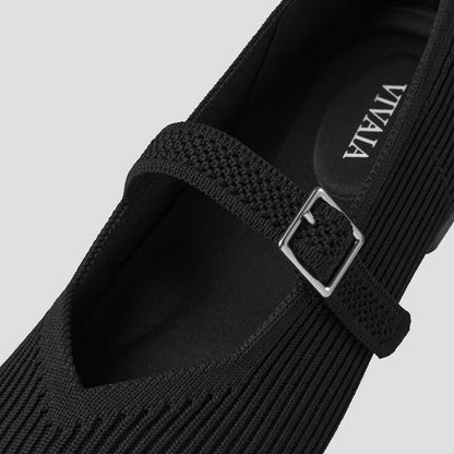 Vivaia Margot Mary Jane Flats - Blk/40