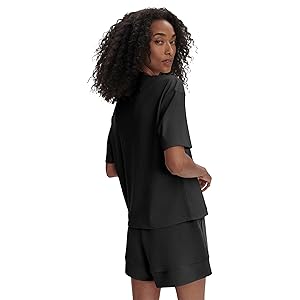 Varley Kasey Mock Placket Rib Tee - Blk