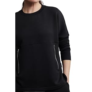 Varley Paige Longline Sweat - Black