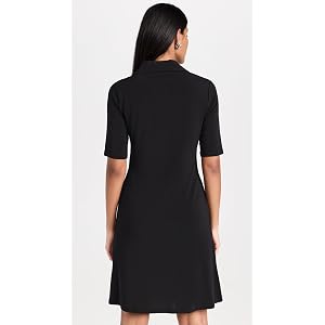 Vince Elbow Sleeve Polo Dress - Black