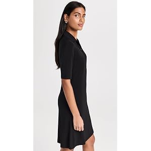 Vince Elbow Sleeve Polo Dress - Black