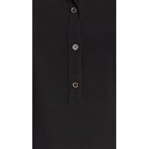 Vince Elbow Sleeve Polo Dress - Black