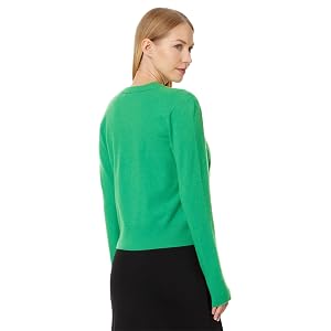 Vince Wool Blend Shank Button Cardigan - Dark Parakeet