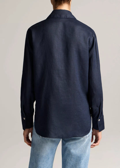 Vince Relaxed Button Down Shirt - Coastal Blue