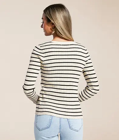 Z Supply Jordana Stripe Sweater - Sandshell