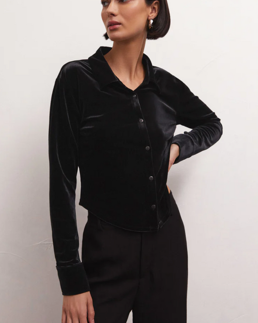 Z Supply Presley Front Button Velvet Top