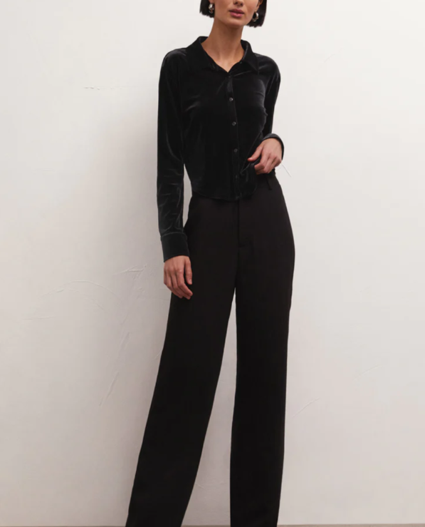 Z Supply Presley Front Button Velvet Top
