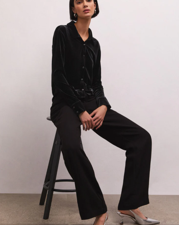 Z Supply Presley Front Button Velvet Top